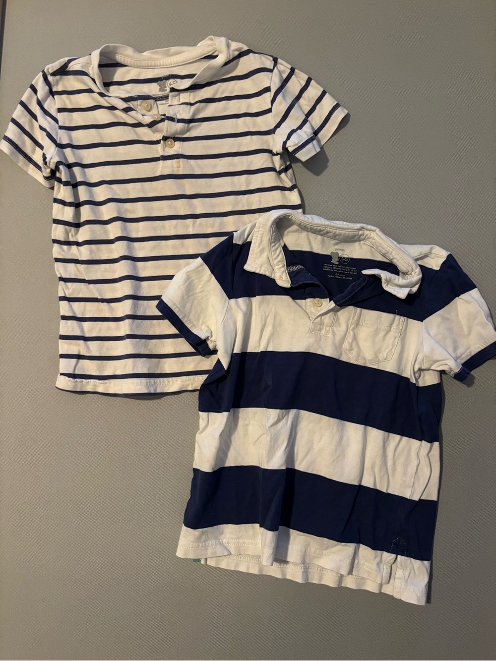 Primary Blue and White Striped Shirt Bundle Size 4-5